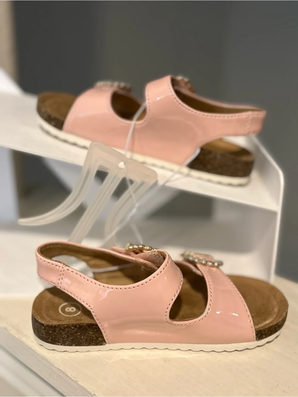 Toddler Reagan Footbed Sandals Pink Pearls - Cat & Jack - Size 8 NEW